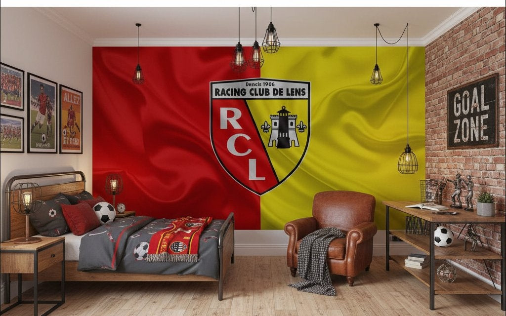 Visualisation papier peint football RC Lens deco foot effet