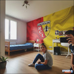 papier peint football RC Lens deco foot effet - Vignette | stickers foot