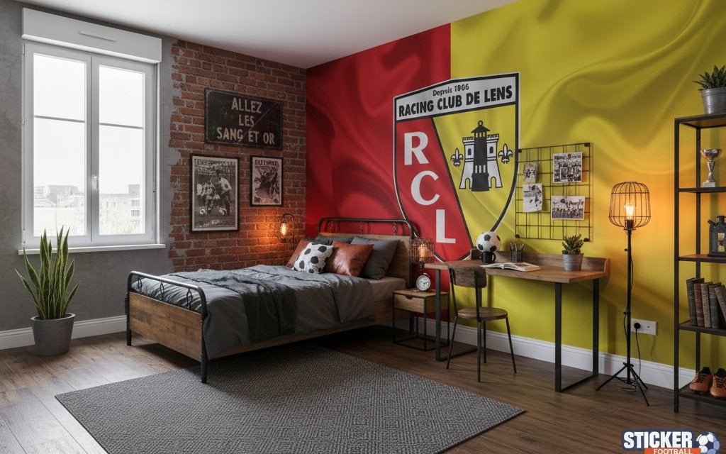 Visualisation papier peint football RC Lens deco foot effet