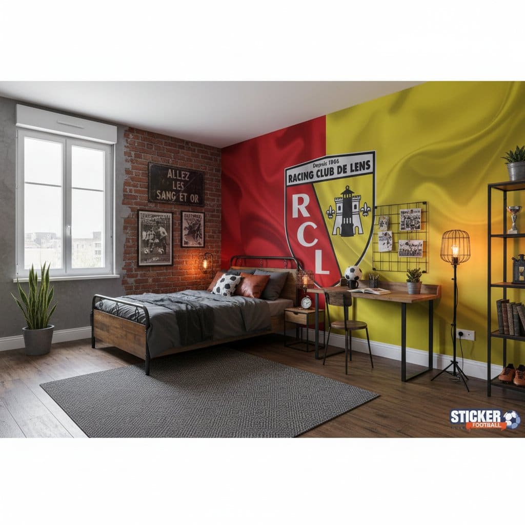 Visualisation papier peint football RC Lens deco foot effet