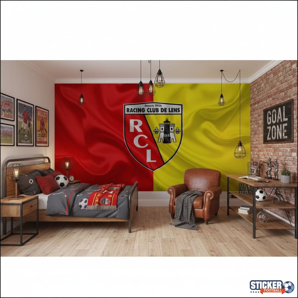 Visualisation papier peint football RC Lens deco foot effet