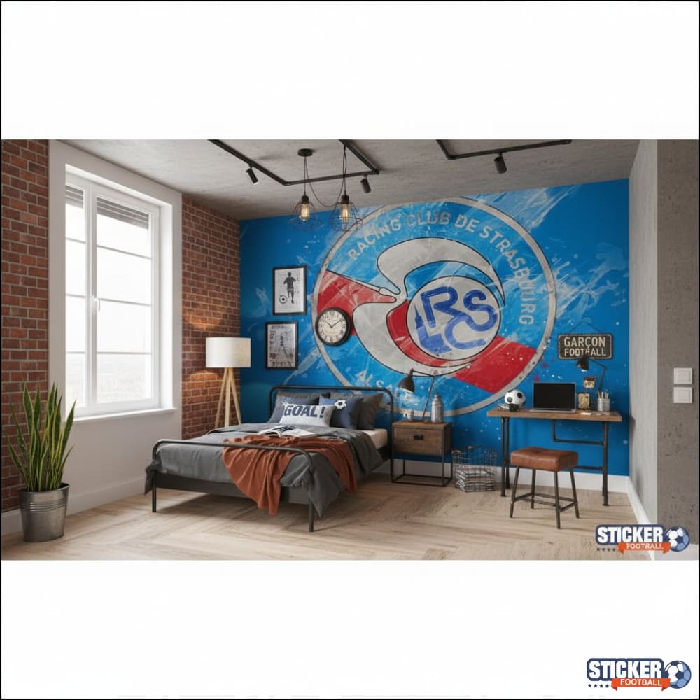 Visualisation papier peint football RC Strasbourg decoration