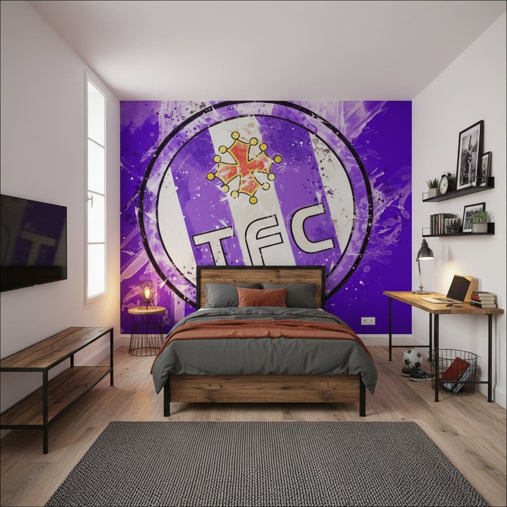 Visualisation papier peint football Toulouse FC peinture