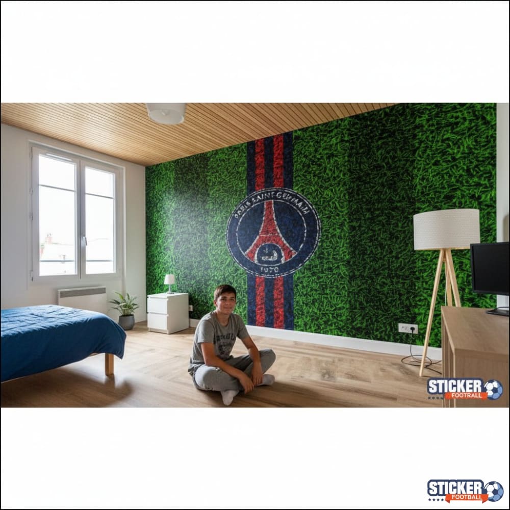 Visualisation papier peint PSG football effet deco