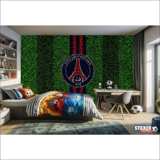 Chambre à coucher sur le thème du Paris Saint-Germain.