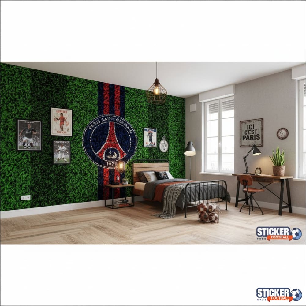 Visualisation papier peint PSG football effet deco