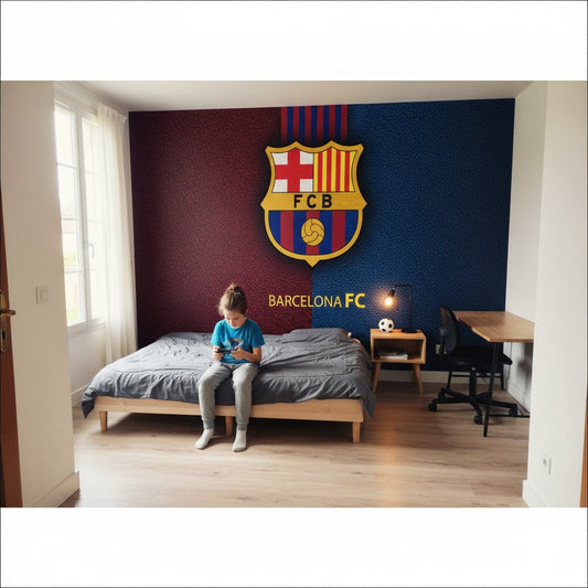 Visualisation Papier peint foot - logo FC BARCELONE deco Barca