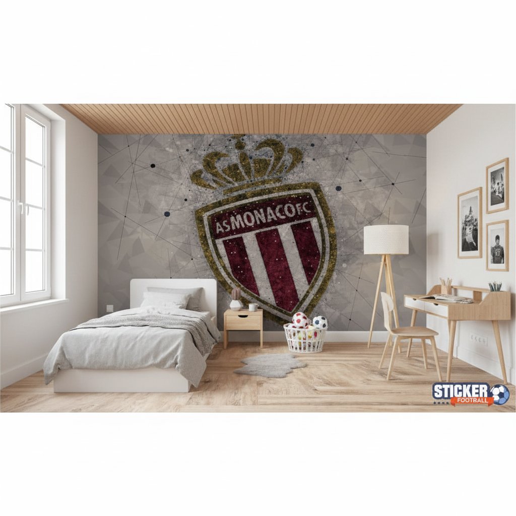 Visualisation papier peint foot AS Monaco decoration