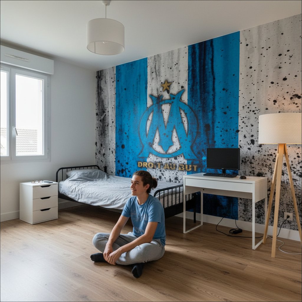 Visualisation papier peint foot OM Olympique Marseille logo