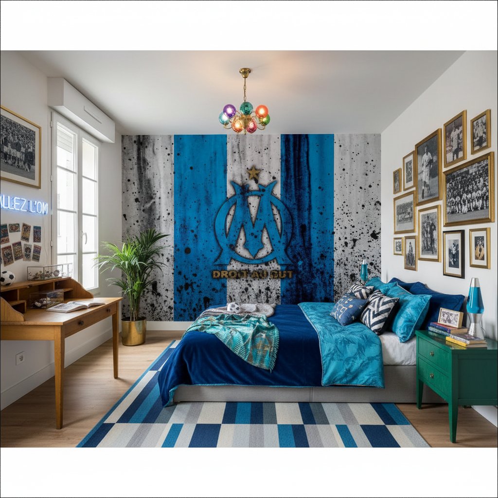 Visualisation papier peint foot OM Olympique Marseille logo