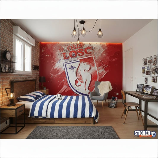 Visualisation papier peint football Lille LOSC peinture effet deco