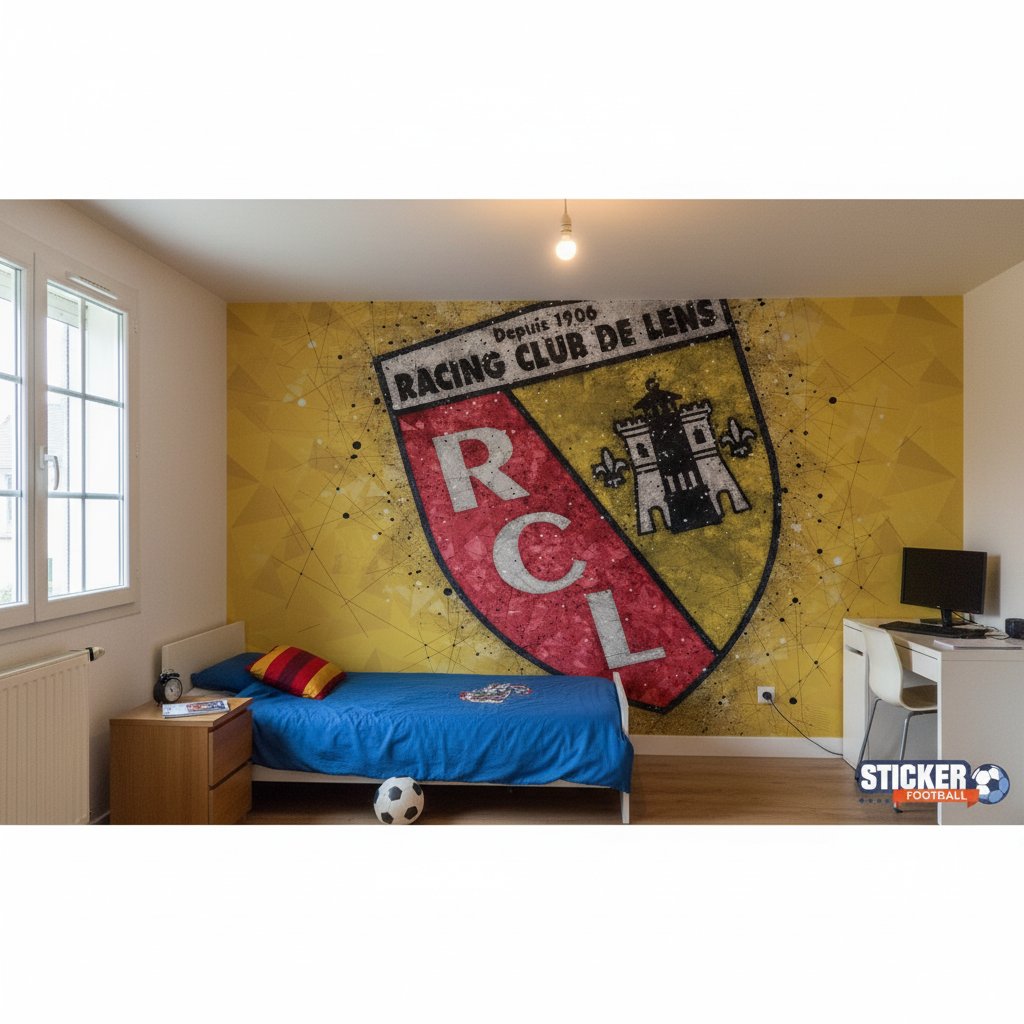 Visualisation papier peint football RC Lens logo deco
