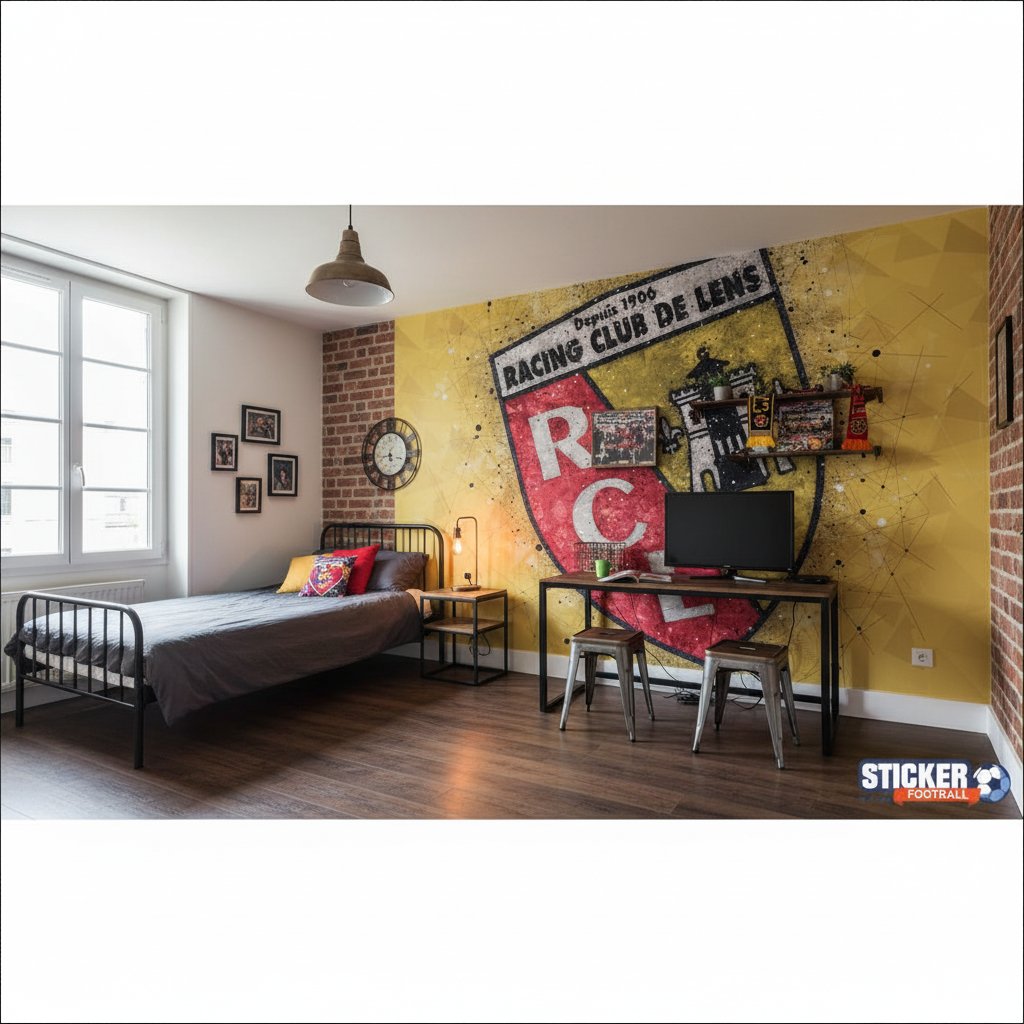 Visualisation papier peint football RC Lens logo deco