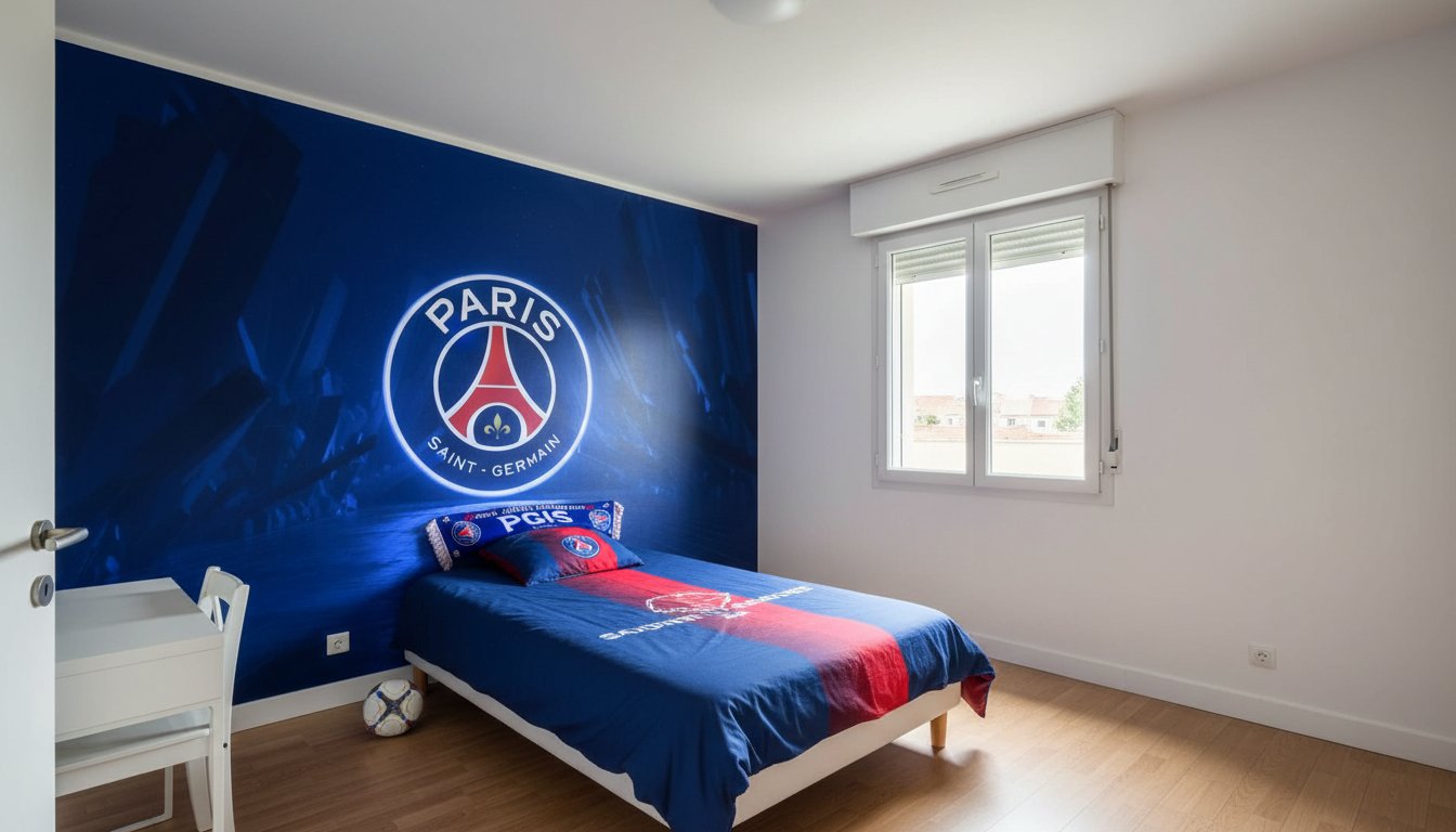 Visualisation Papier Peint PSG Pour Fans - Déco Passion Foot