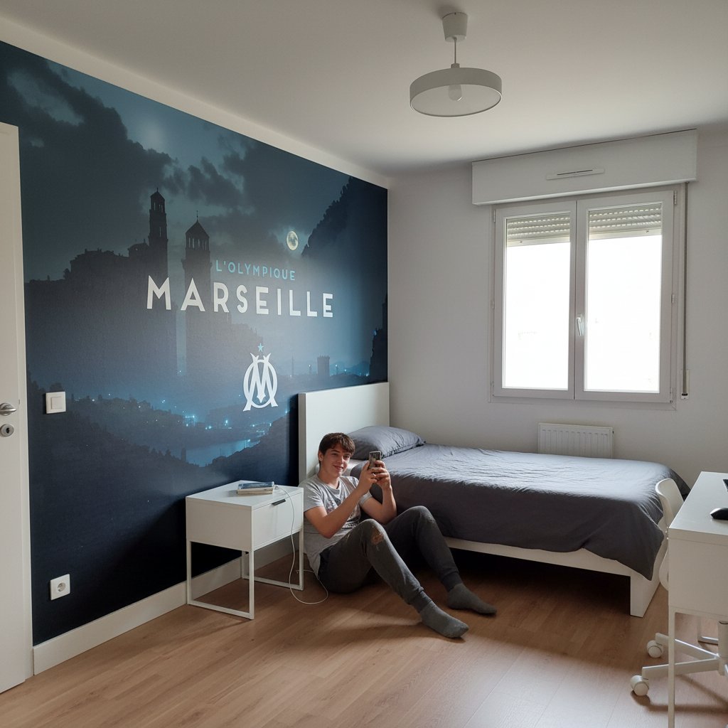 Visualisation Papier Peint OM: Décorez avec Passion Marseille