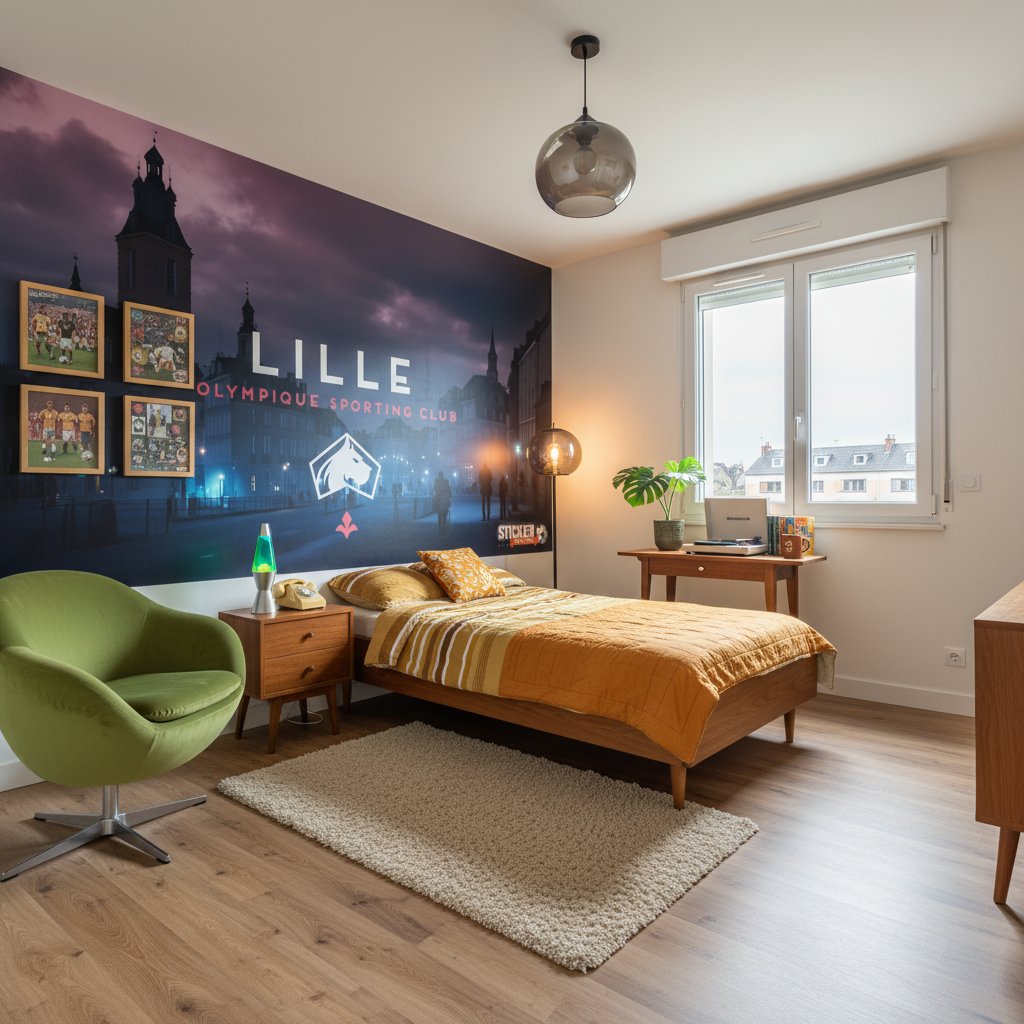 Visualisation Papier Peint Lille OSC : Passion Soccer et Déco