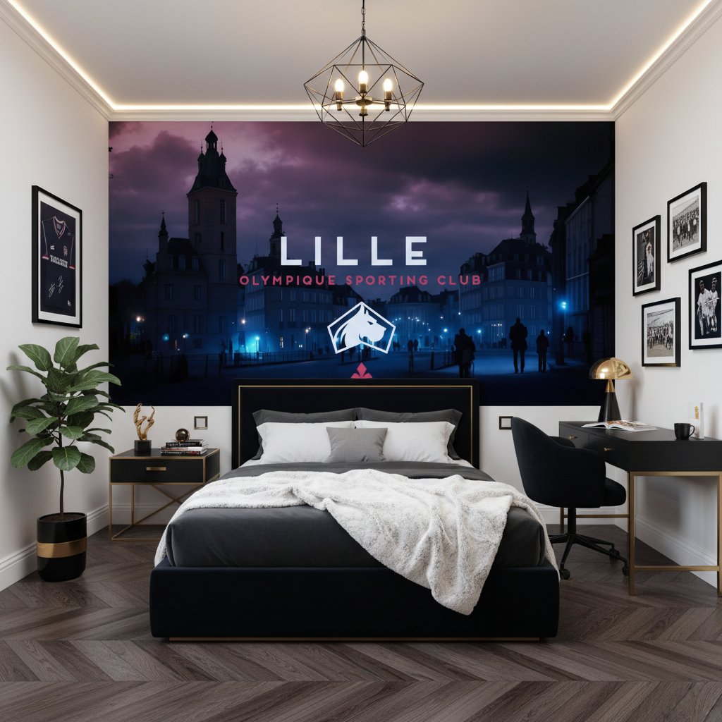 Visualisation Papier Peint Lille OSC : Passion Soccer et Déco