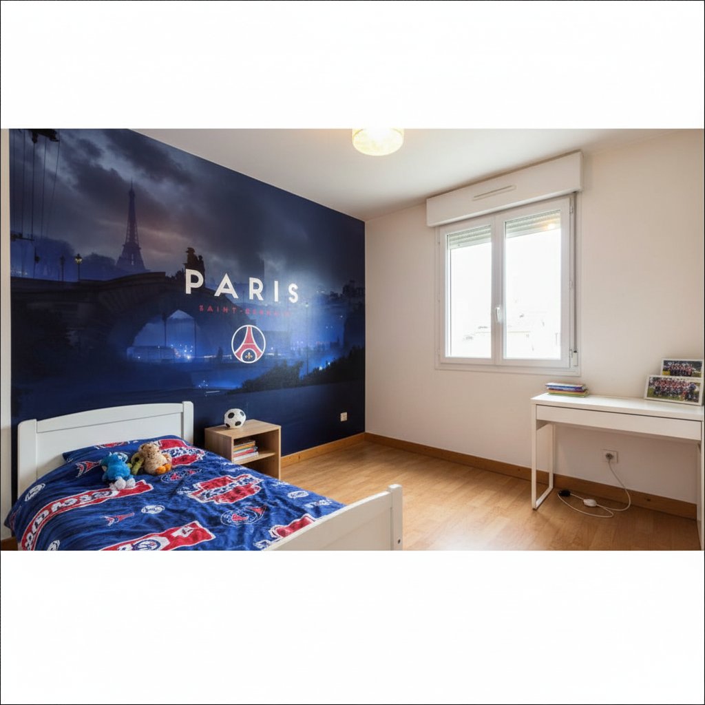 Visualisation Papier Peint Paris SG : Déco Fan de Foot