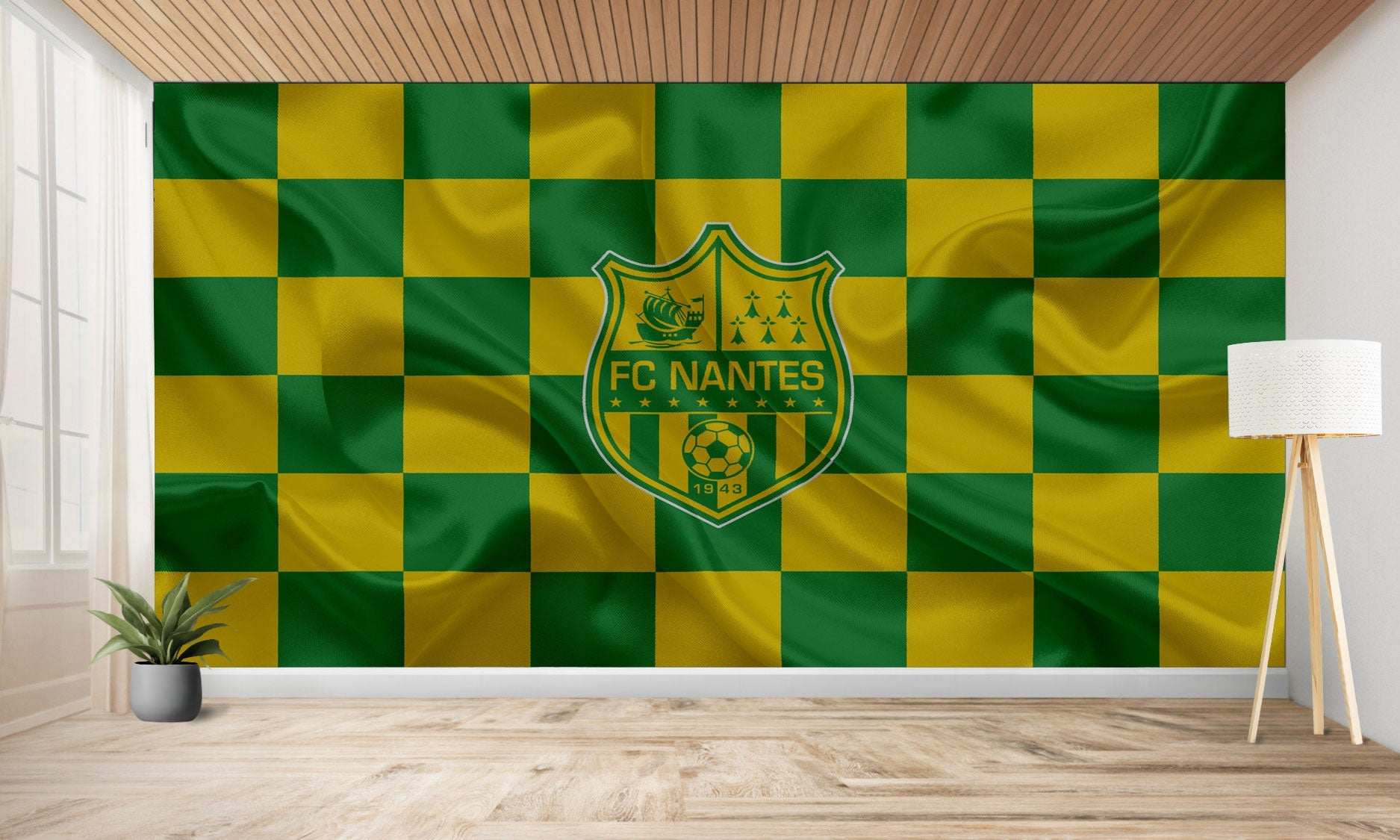 Drapeau à damier du FC Nantes.