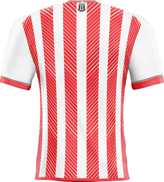 Sticker de déco maillot stoke city avec maillot stoke city rayé rouge et blanc autocollant maillot stoke