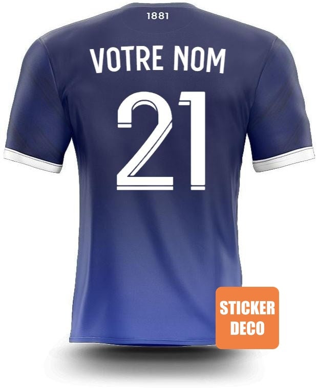 Déco foot - maillot bordeaux foot -sticker-foot