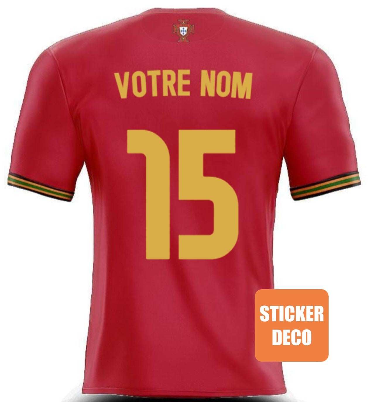 Sticker maillot foot cadeau pour enfant Portugal Déco sticker foot - 2022 PORTUGAL Personnalisé