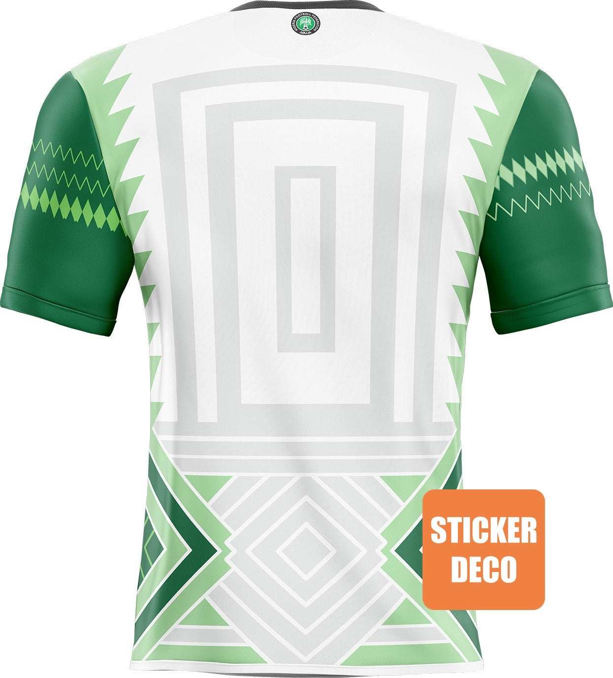 Decoración de la etiqueta de la camiseta de fútbol de Nigeria