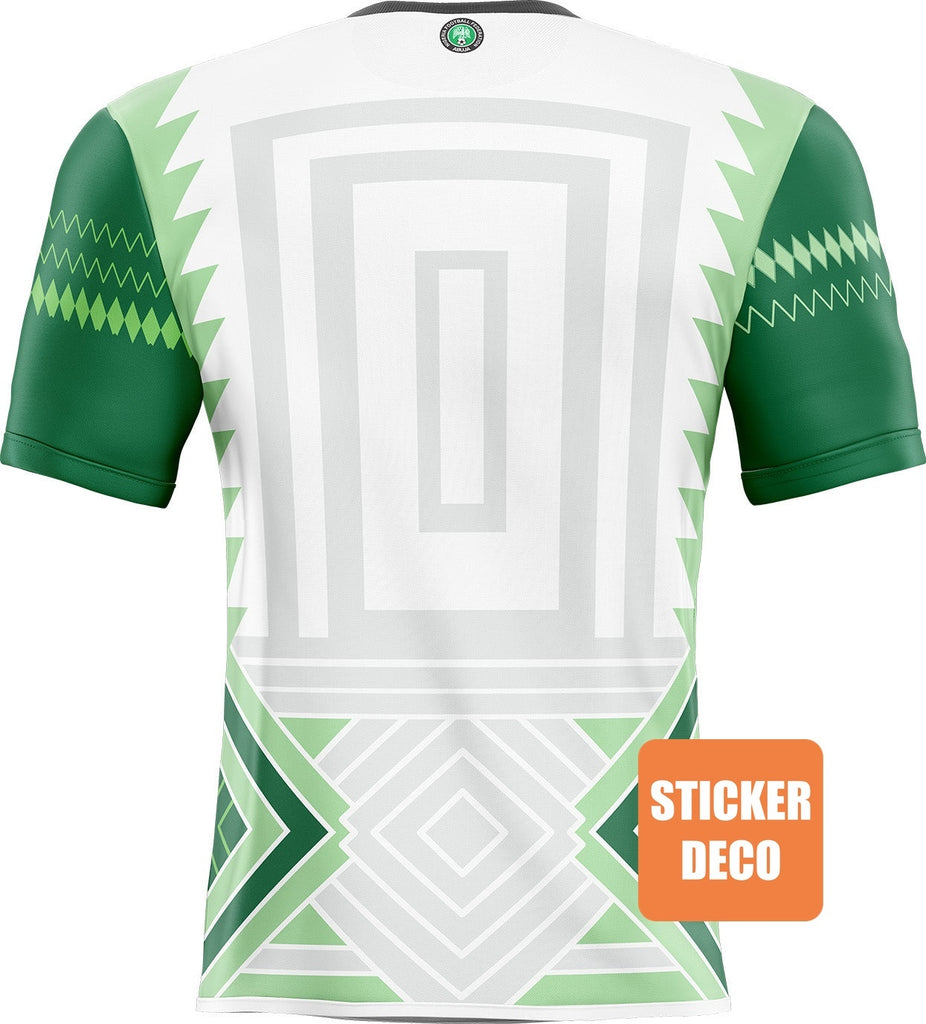 Decoración de la etiqueta de la camiseta de fútbol de Nigeria
