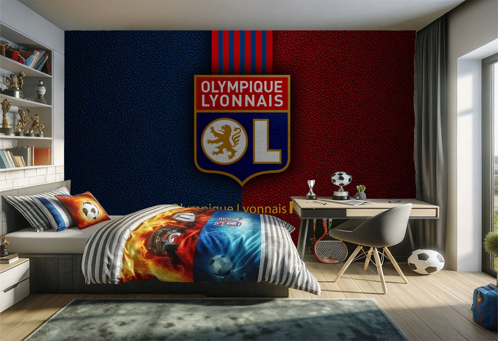 papier peint football LYON logo