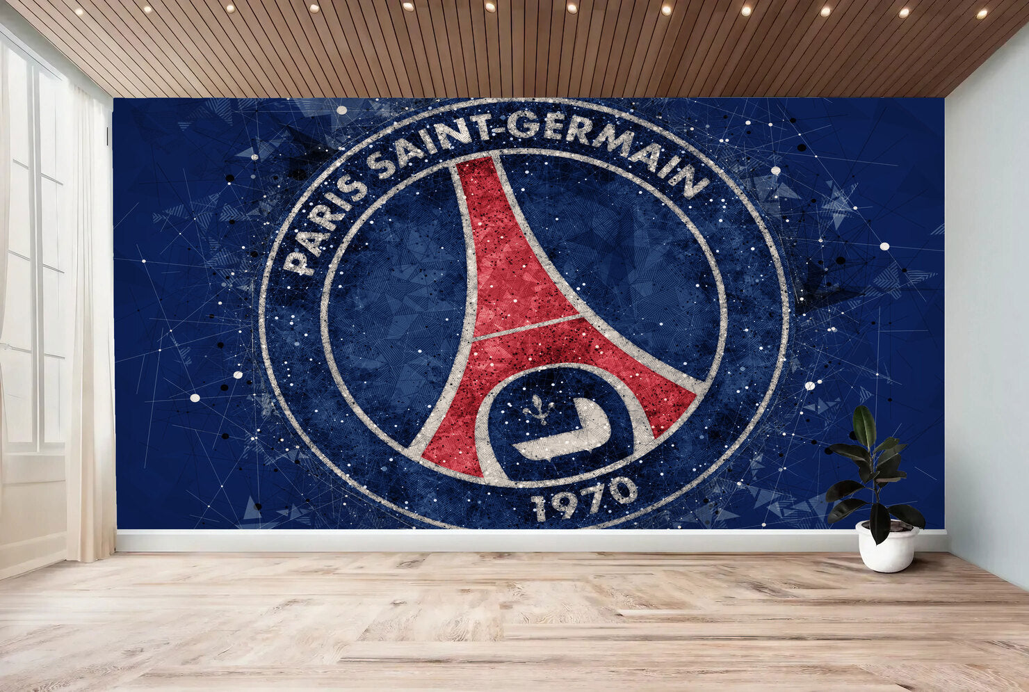 Papier peint Paris Saint Germain sur mesure - Logo PSG