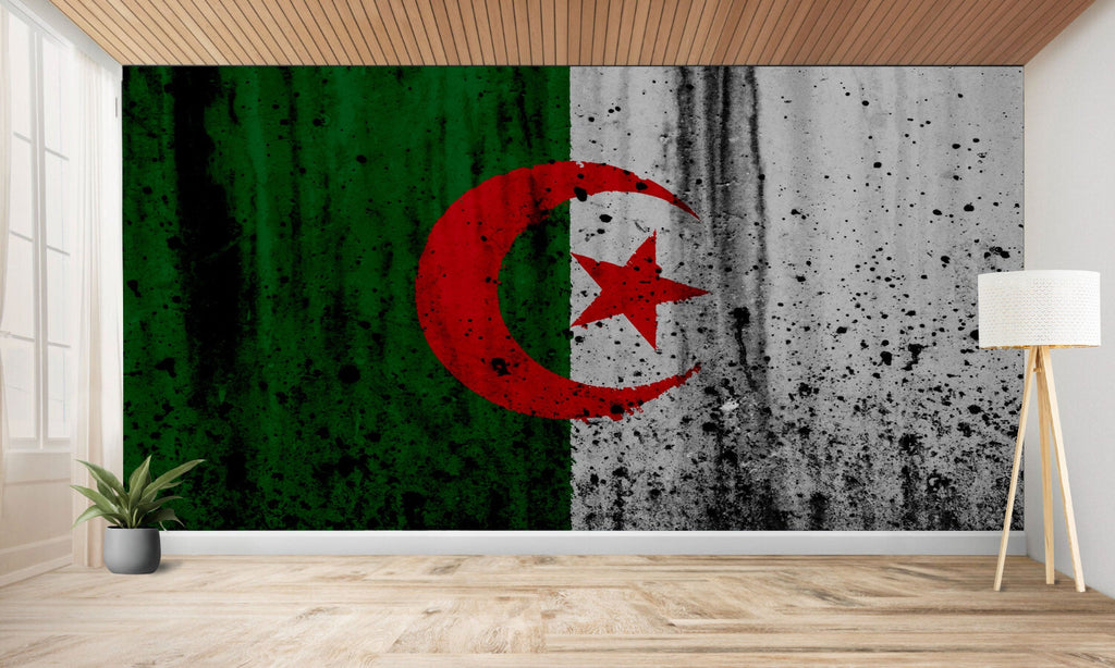 papier peint foot Algerie drapeau effet