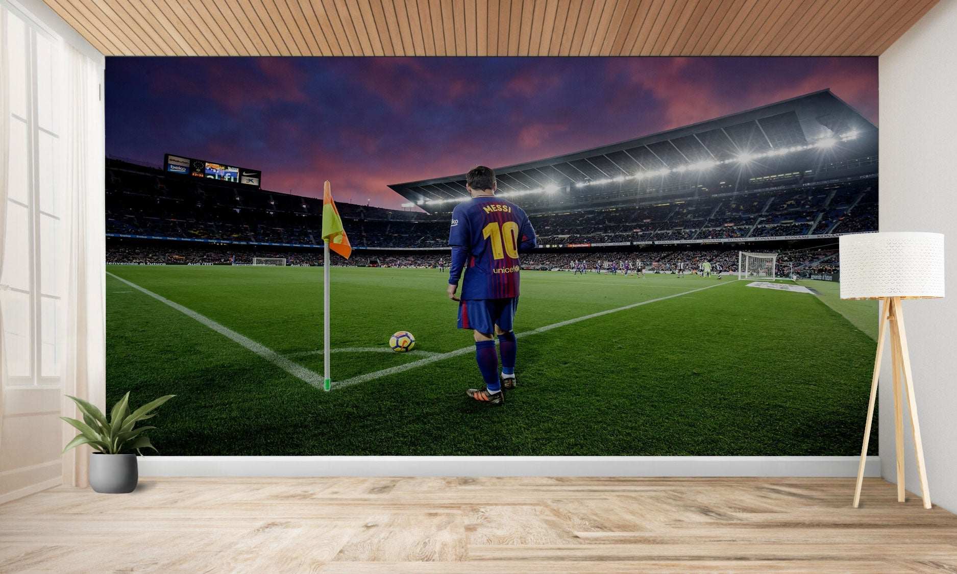 Murale de stade de football.