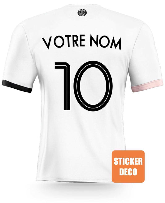 Deco psg sticker "Maillot PSG BLANC Personnalisé sticker-foot
